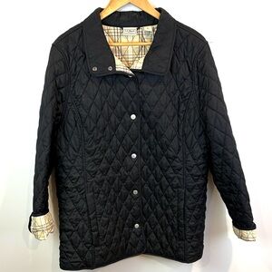 LL Bean Black Quilted Utility Jacket size XL